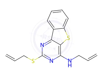 Chemical structure of N-allyl-2-(allylthio)benzo[4,5]thieno[3,2-d]pyrimidin-4-amine