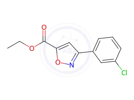 Chemical structure of Ethyl 3-(3-chlorophenyl)isoxazole-5-carboxylate