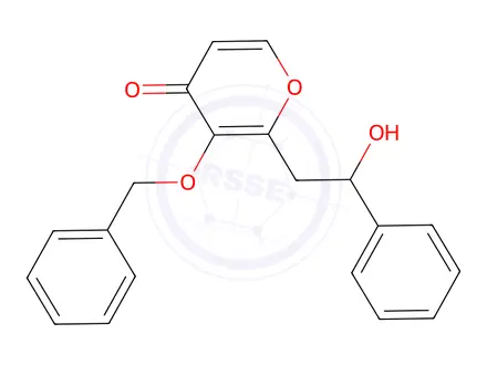 Chemical structure of 3-Benzyloxy-2-(2-hydroxy-2-phenylethyl)-4H-pyran-4-one