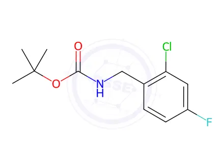 Chemical structure of Carbamic acid, N-[(2-chloro-4-fluorophenyl)methyl]-, 1,1-dimethylethyl ester