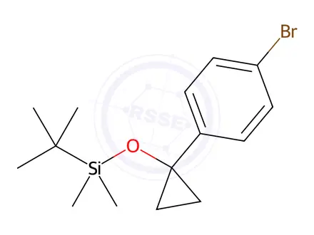 Chemical structure of Benzene, 1-bromo-4-[1-[[(1,1-dimethylethyl)dimethylsilyl]oxy]cyclopropyl]-
