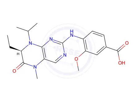 Chemical structure of (R)-4-(7-Ethyl-8-isopropyl-5-Methyl-6-oxo-5,6,7,8-tetrahydro-pteridin-2-ylaMino)-3-Methoxy-benzoic acid
