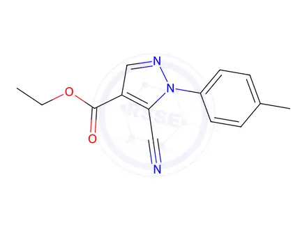 Chemical structure of Ethyl 5-cyano-1-(p-tolyl)-1H-pyrazole-4-carboxylate