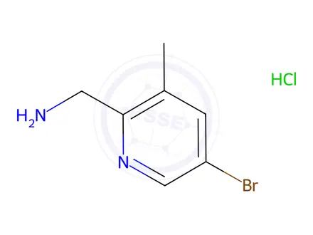 Chemical structure of (5-bromo-3-methylpyridin-2-yl)methanamine hydrochloride