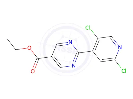 Chemical structure of Ethyl 2-(2,5-dichloropyridin-4-yl)pyrimidine-5-carboxylate