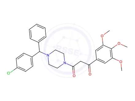 Chemical structure of 1-(4-Chloro-α-phenylbenzyl)-4-[1,3-dioxo-3-(3,4,5-trimethoxyphenyl)propyl]piperazine