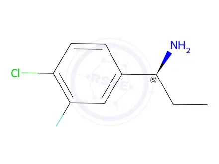 Chemical structure of (S)-1-(4-chloro-3-fluorophenyl)propan-1-amine