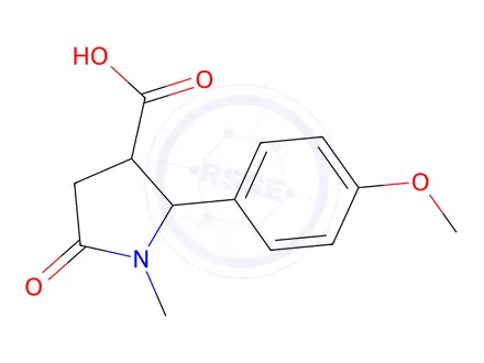 Chemical structure of 2-(4-Methoxyphenyl)-1-methyl-5-oxopyrrolidine-3-carboxylic acid