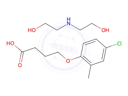 Chemical structure of 4-(4-chloro-2-methylphenoxy)butyric acid, compound with 2,2'-iminodiethanol (1:1)