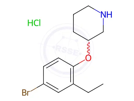 Chemical structure of 3-(4-Bromo-2-ethylphenoxy)piperidine hydrochloride