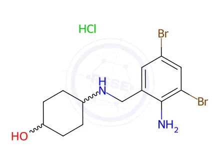 Chemical structure of 4-((2-amino-3,5-dibromobenzyl)amino)cyclohexan-1-ol hydrochloride