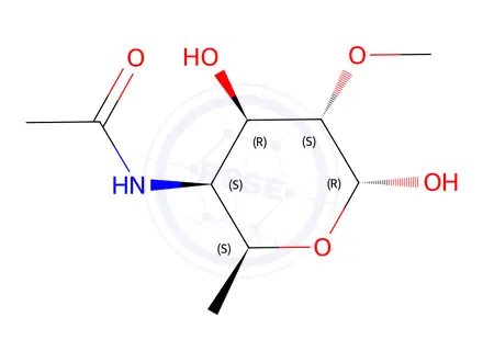 Chemical structure of 4-acetamido-4,6-dideoxy-2-O-methylgalactose
