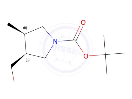Chemical structure of Tert-butyl (3S,4R)-3-(hydroxymethyl)-4-methylpyrrolidine-1-carboxylate