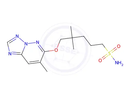 Chemical structure of 1-Pentanesulfonamide, 4,4-dimethyl-5-((7-methyl(1,2,4)triazolo(1,5-b)p yridazin-6-yl)oxy)-