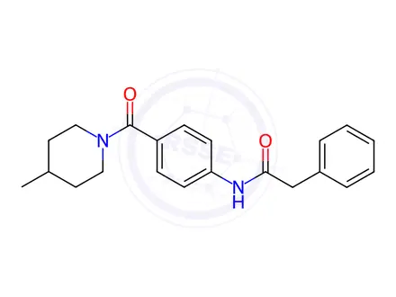 Chemical structure of N-[4-(4-methylpiperidine-1-carbonyl)phenyl]-2-phenylacetamide