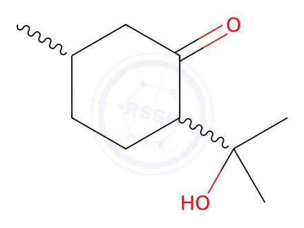 Chemical structure of Cyclohexanone, 2-(1-hydroxy-1-methylethyl)-5-methyl-