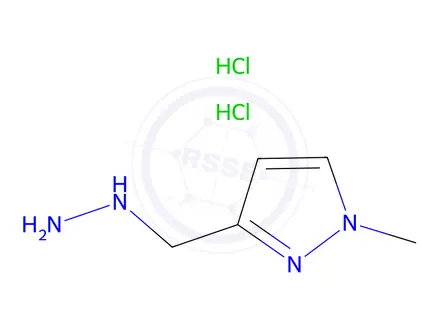 Chemical structure of (1-methylpyrazol-3-yl)methylhydrazine dihydrochloride
