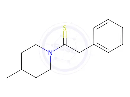 Chemical structure of Piperidine, 4-methyl-1-(2-phenyl-1-thioxoethyl)-(9CI)