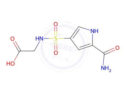 Chemical structure of 2-(5-carbamoyl-1H-pyrrole-3-sulfonamido)acetic acid