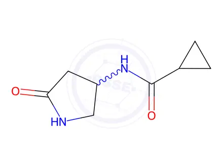 Chemical structure of N-(5-oxopyrrolidin-3-yl)cyclopropanecarboxamide
