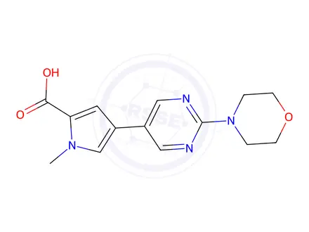Chemical structure of 1-Methyl-4-(2-morpholinopyrimidin-5-yl)-1H-pyrrole-2-carboxylic acid