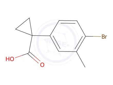 Chemical structure of 1-(4-Bromo-3-methylphenyl)cyclopropane-1-carboxylic acid
