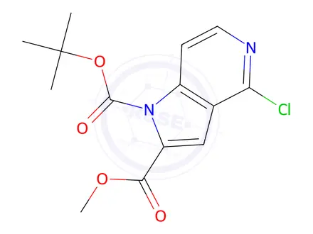 Chemical structure of 1-tert-Butyl 2-methyl 4-chloro-1H-pyrrolo[3,2-c]pyridine-1,2-dicarboxylate