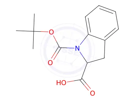 Chemical structure of 1-(TERT-BUTOXYCARBONYL)-2-INDOLINECARBOXYLIC ACID
