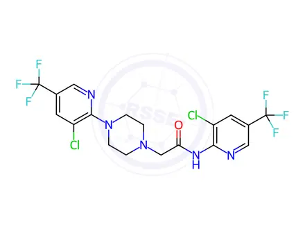 Chemical structure of N-(3-chloro-5-(trifluoromethyl)pyridin-2-yl)-2-(4-(3-chloro-5-(trifluoromethyl)pyridin-2-yl)piperazin-1-yl)acetamide