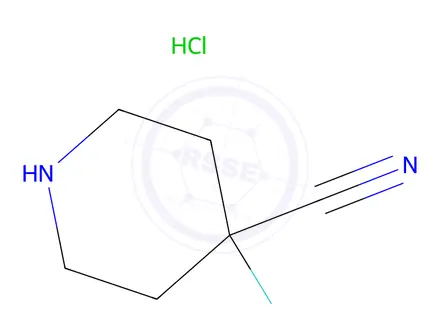 Chemical structure of 4-Fluoropiperidine-4-carbonitrile hydrochloride