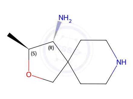 Chemical structure of (3S,4R)-3-methyl-2-oxa-8-azaspiro[4.5]Decan-4-amine
