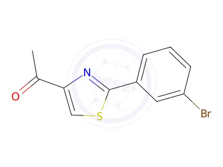 Chemical structure of 1-(2-(3-Bromophenyl)thiazol-4-yl)ethan-1-one