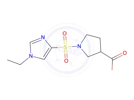 Chemical structure of 1-((1-Ethyl-1H-imidazol-4-yl)sulfonyl)pyrrolidine-3-carboxylic acid