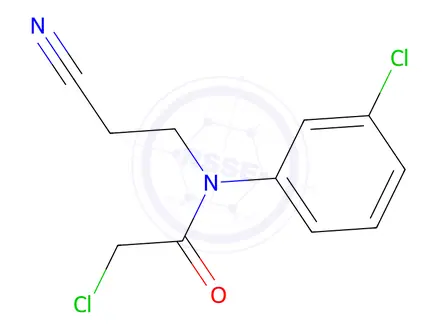 Chemical structure of 2-Chloro-N-(3-Chlorophenyl)-N-(2-Cyanoethyl)Acetamide