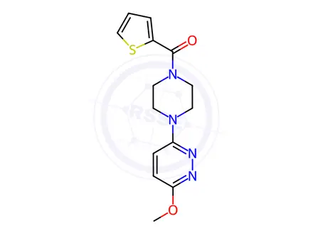Chemical structure of (4-(6-Methoxypyridazin-3-yl)piperazin-1-yl)(thiophen-2-yl)methanone