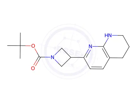 Chemical structure of tert-Butyl 3-(5,6,7,8-tetrahydro-1,8-naphthyridin-2-yl)azetidine-1-carboxylate