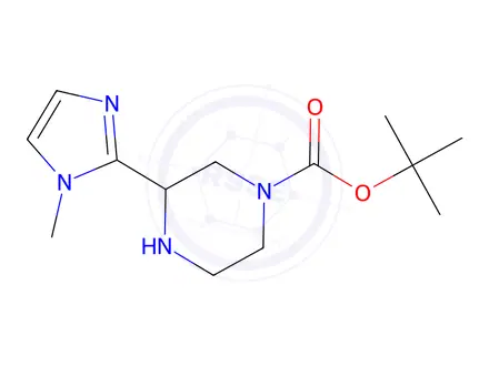 Chemical structure of tert-Butyl 3-(1-Methyl-1H-imidazol-2-yl)piperazine-1-carboxylate