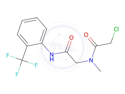 Chemical structure of 2-Chloro-N-methyl-N-(2-oxo-2-((2-(trifluoromethyl)phenyl)amino)ethyl)acetamide