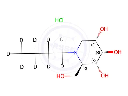 Chemical structure of Miglustat HCl-[D9]