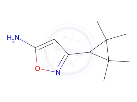 Chemical structure of 3-(2,2,3,3-Tetramethylcyclopropyl)isoxazol-5-amine