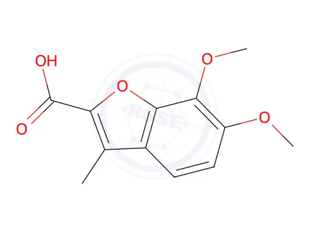 Chemical structure of 6,7-dimethoxy-3-methyl-1-benzofuran-2-carboxylic acid