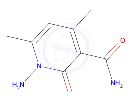 Chemical structure of 1-amino-4,6-dimethyl-2-oxo-1,2-dihydropyridine-3-carboxamide