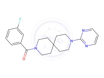 Chemical structure of (3-Fluorophenyl)(9-(pyrimidin-2-yl)-3,9-diazaspiro[5.5]undecan-3-yl)methanone