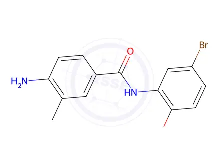 Chemical structure of 4-amino-N-(5-bromo-2-hydroxyphenyl)-3-methylbenzamide