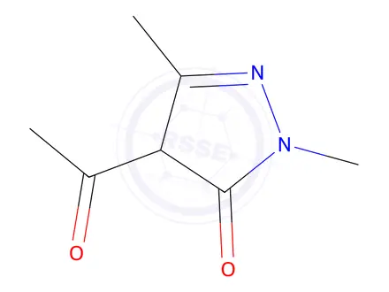 Chemical structure of 4-Acetyl-1,3-dimethyl-1H-pyrazol-5(4H)-one