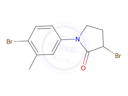Chemical structure of 3-bromo-1-(4-bromo-3-methylphenyl)pyrrolidin-2-one