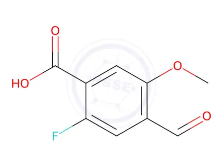 Chemical structure of 2-fluoro-4-formyl-5-methoxybenzoic acid