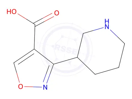 Chemical structure of 3-(Piperidin-3-yl)isoxazole-4-carboxylic acid