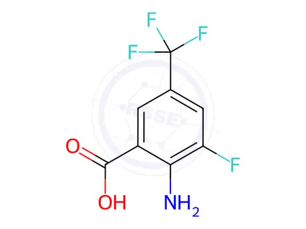 Chemical structure of Benzoic acid, 2-amino-3-fluoro-5-(trifluoromethyl)-