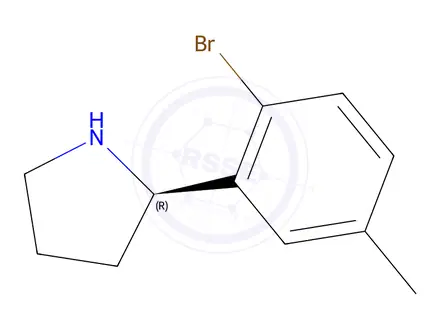 Chemical structure of (R)-2-(2-bromo-5-methylphenyl)pyrrolidine